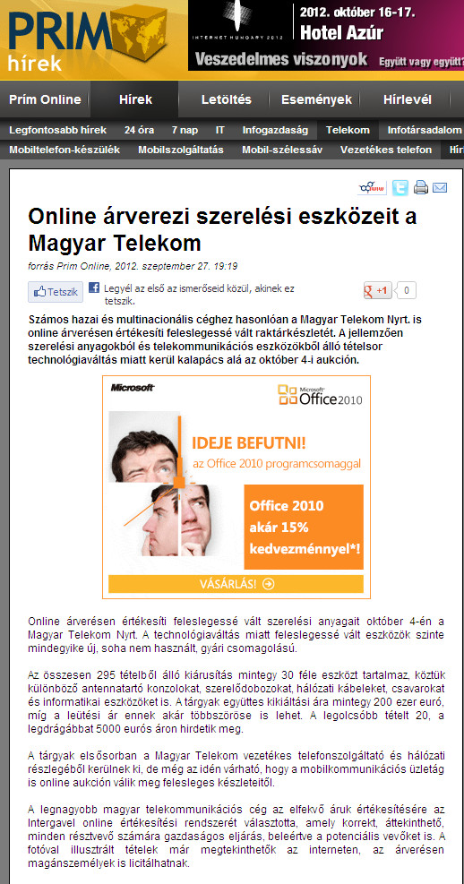 Magyar Telekom árverés
